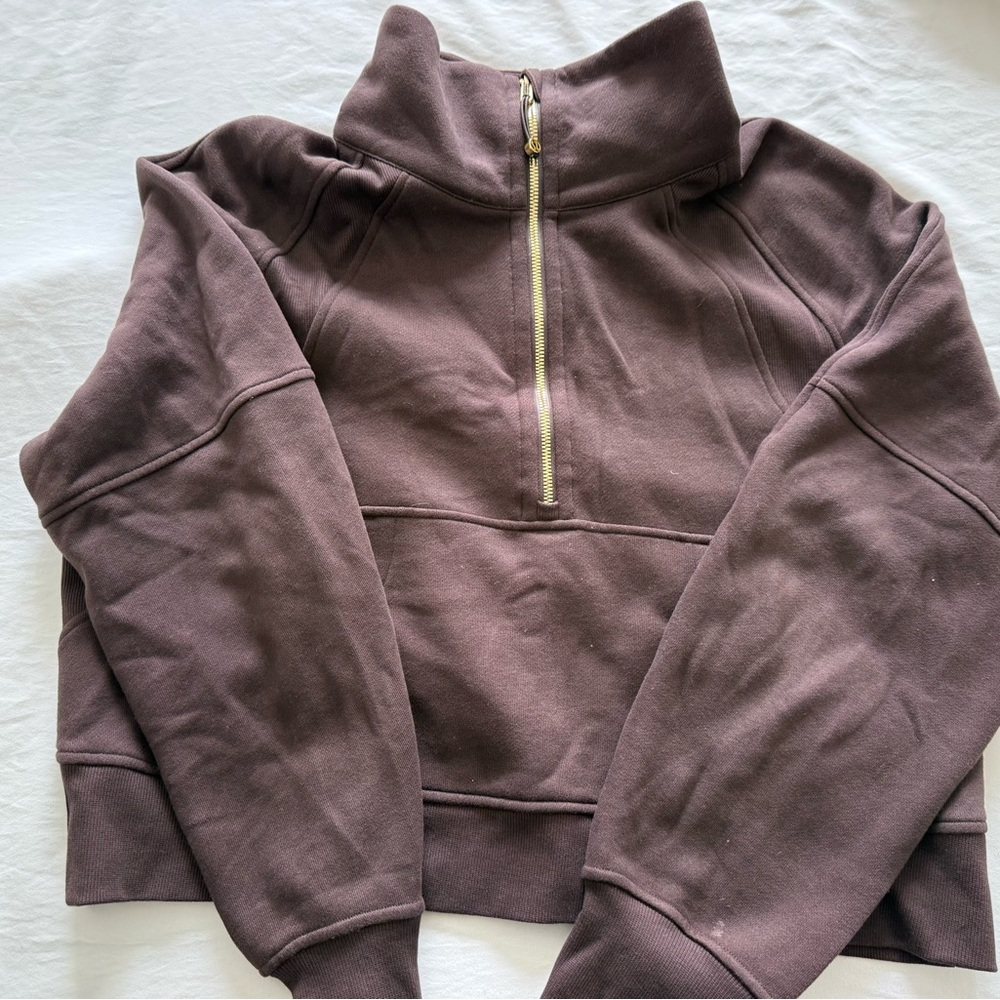 lululemon athletica Espresso Brown Scuba Quarter-Zip Sweatshirt